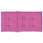 vidaXL Coussins de chaise à dossier bas lot de 2 rose tissu