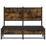 vidaXL Cadre de lit en métal sans matelas chêne fumé 120x190 cm
