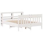 vidaXL Cadre de lit sans matelas blanc 135x190 cm bois de pin massif
