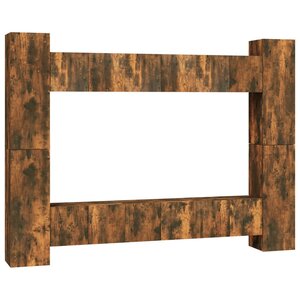 vidaXL Ensemble de meubles TV 10 Pièces Chêne fumé Bois d'ingénierie