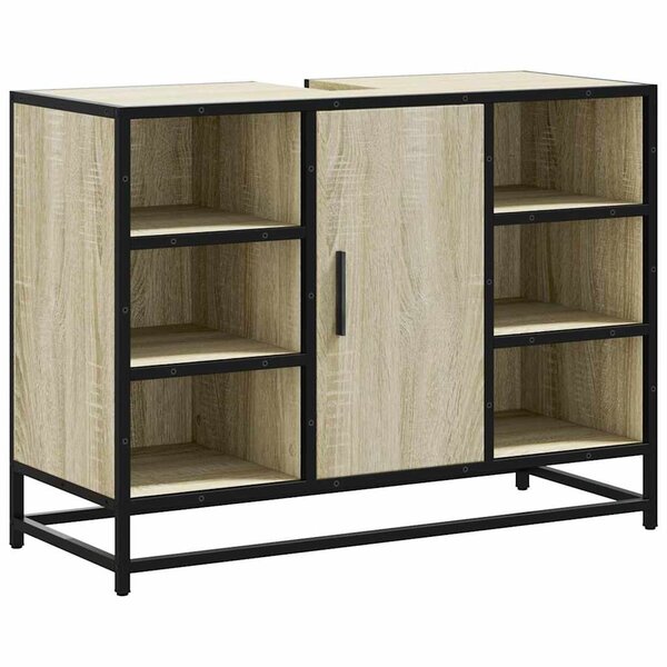vidaXL Meuble de salle de bain avec lavabo Chêne Sonoma 80 x 33 x 60 cm Bois d'ingénierie