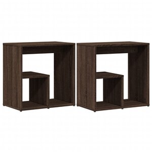 vidaXL Tables d'appoint 2 Pièces chêne marron 50x30x50 cm bois ingénierie