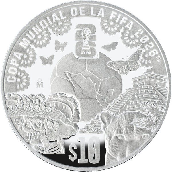 Monnaie FIFA WORLD CUP 26 1 Oz Argent 10 Pesos Mexico 2026 (PRÉCOMMANDE)