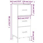 vidaXL Buffet Blanc brillant 34 5x34x90 cm Bois d'ingénierie