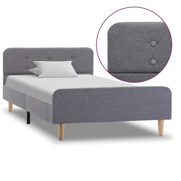 vidaXL Cadre de lit sans matelas gris clair tissu 90x200 cm