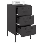vidaXL Tables de chevet 2 Pièces noir 36x39x68 cm acier laminé à froid