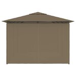 vidaXL Chapiteau de jardin avec rideaux 4x3 m Taupe 180 g/m²
