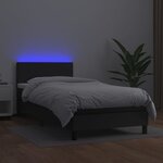 vidaXL Sommier à lattes de lit avec matelas et LED Noir 100x200cm