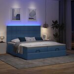 VidaXL Cadre de lit ottoman avec matelas bleu 180x200 cm tissu