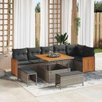 vidaXL Ensemble de canapé de jardin 9 Pièces Gris 100 x 100 x 71 cm