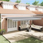 vidaXL Auvent avec Blanc 6 x 3 m Métal