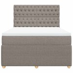 vidaXL Sommier à lattes de lit avec matelas Taupe 140x190 cm Tissu