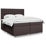 vidaXL Sommier à lattes de lit avec matelas Marron foncé 200x200 cm