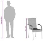 vidaXL Chaises empilables d'extérieur lot de 6 Gris Résine tressée