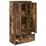 vidaXL Armoire avec tiroir chêne fumé 55 5x34x119 5 cm bois ingénierie