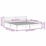 vidaXL Cadre de lit Blanc 220 x 200 cm Bois massif en pin