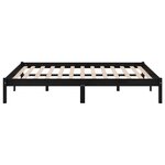 vidaXL Cadre de lit sans matelas noir bois massif 200x200 cm