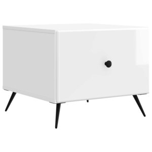 vidaXL Table basse Blanc brillant 49 x 50 x 40 cm Bois d'ingénierie