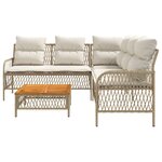 vidaXL Salon de jardin avec coussins 2 Pièces beige résine tressée