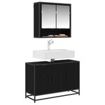vidaXL Cabinet de salle de bain avec porte Chêne noir 90 x 33 x 60 cm