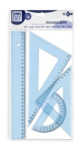 Set tracage géométrique Eco 'incassable' 4 pièces JPC