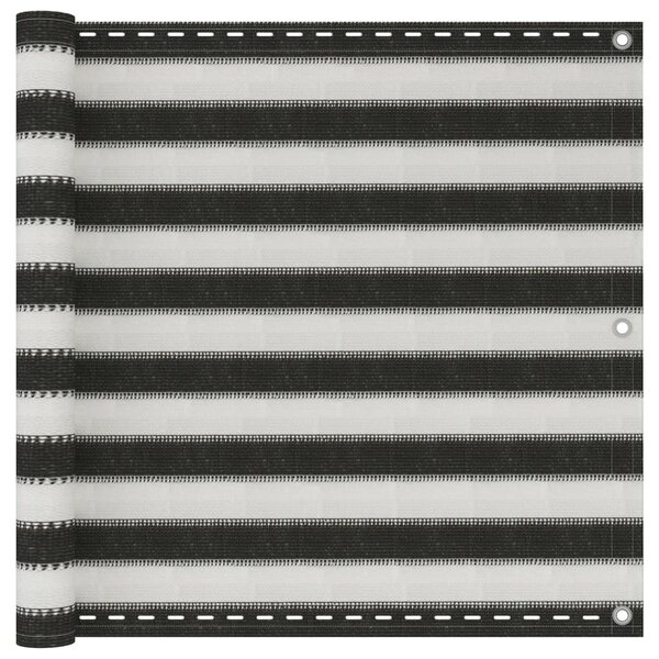 vidaXL Écran de balcon en PEHD 90x400 cm Anthracite et blanc