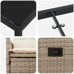 vidaXL Ensemble de salle à manger pour jardin 7 Pièces Beige polyrotin