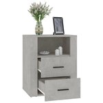 vidaXL Table de chevet Gris béton 50x36x60 cm Bois d'ingénierie