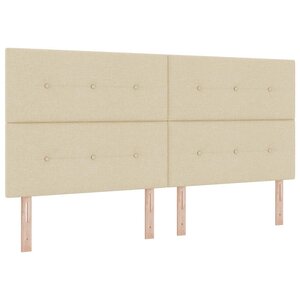 vidaXL Tête de lit avec tête de lit Crème 200 cm Cuir synthétique