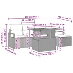 vidaXL Ensemble de salle à manger pour jardin 6 Pièces Noir  Crème