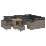 vidaXL Ensemble de canapé de jardin 12 Pièces Gris 80 x 80 x 71 cm