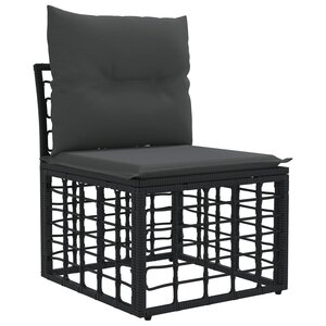 vidaXL Unité de canapé sans accoudoir modulable pour extérieur Noir