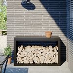 vidaXL Portant de bois de chauffage noir 100x40x60 cm acier