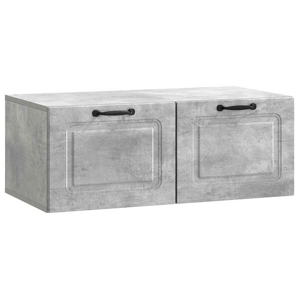vidaXL Meuble TV mural Gris béton 78 5 x 41 x 30 cm Bois d'ingénierie