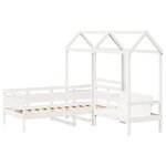 vidaXL Ensemble de lit de jour et de banc et toit 90x190 cm pin massif