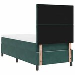 vidaXL Lit à ressorts avec matelas Vert foncé 100 x 200 cm tissu