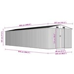 vidaXL Abri de jardin Gris 257x990x181 cm Acier galvanisé