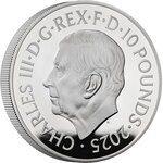 Pièce de monnaie en Argent 10 Pounds g 155.5 (5 oz) Millésime 2025 Legends of Music FREDDIE MERCURY