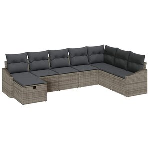 vidaXL Ensemble de Canapés avec coussin 9 Pièces polyrotin