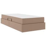 vidaXL Lit avec rangement et matelas 2 pc Cappuccino Cuir