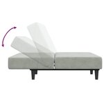 vidaXL Canapé-lit à 2 places avec repose-pied gris clair velours