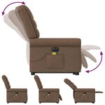 vidaXL Fauteuil inclinable de massage électrique Marron Tissu