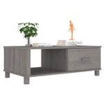 vidaXL Table basse HAMAR Gris clair 100x55x35 cm Bois massif de pin