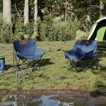 vidaXL Chaise de camping avec poche pliable lot de 2 bleu