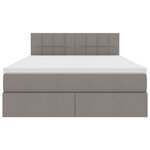 vidaXL Lit avec rangement et matelas avec matelas Taupe 140 x 190 cm