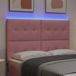 vidaXL Tête de lit LED avec des lumières à LED Rose 160 cm Polyester