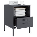 vidaXL Table de chevet anthracite 36x39x50 5 cm acier laminé à froid