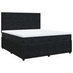 vidaXL Sommier à lattes de lit avec matelas Noir 180x200 cm Velours