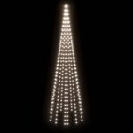 vidaXL Sapin de Noël sur mât de drapeau 310 LED Blanc froid 300 cm
