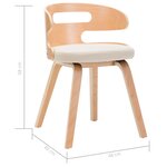 vidaXL Chaises à manger lot de 2 crème bois courbé et similicuir